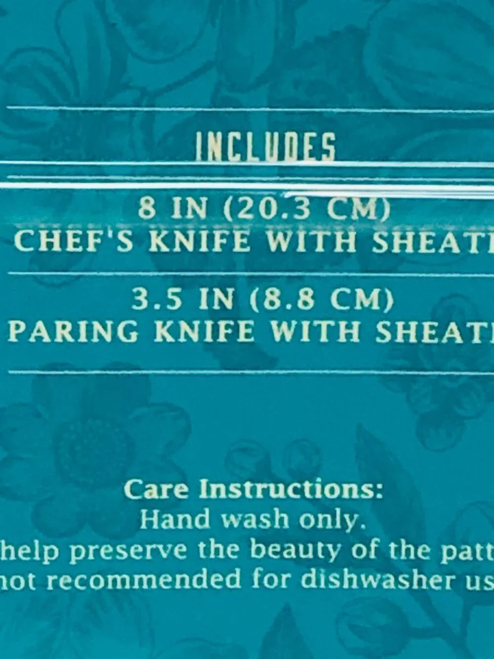 Pioneer Woman Mazie Knife Set 2pc Chef & Paring Knives with Sheaths Floral New